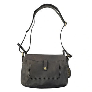 Vintage Leather BORN Crossbody “Morton” Bag Purse Color Gray